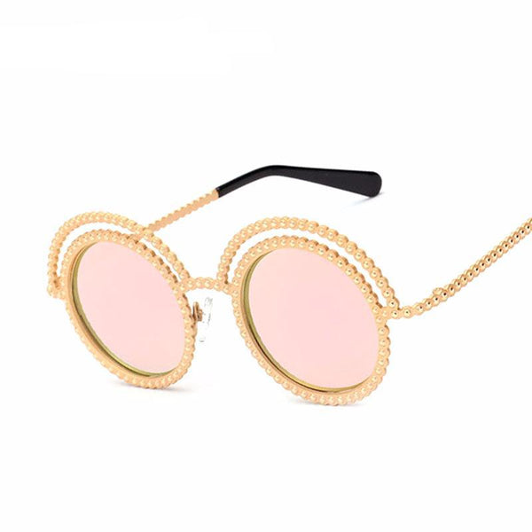 Hipster Bead Round Sunglasses