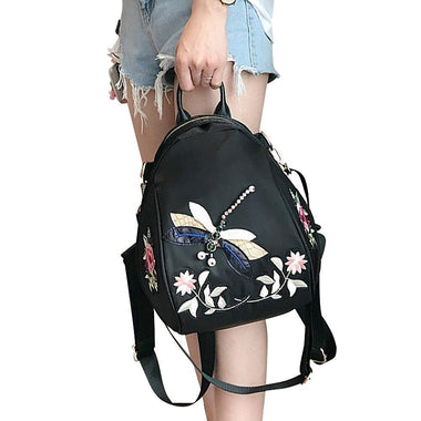 Floral Embroidery Backpack