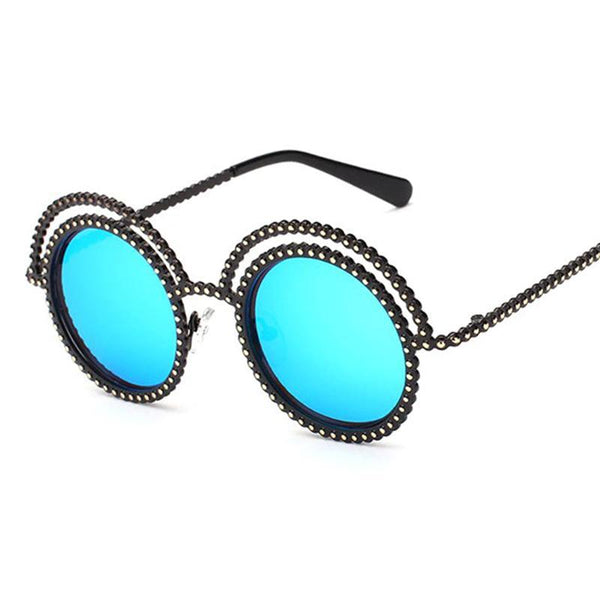 Hipster Bead Round Sunglasses
