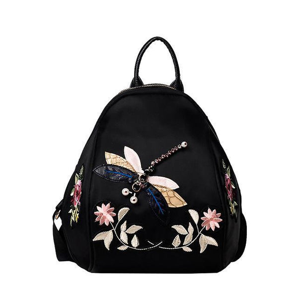 Floral Embroidery Backpack
