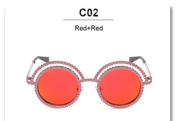 Hipster Bead Round Sunglasses