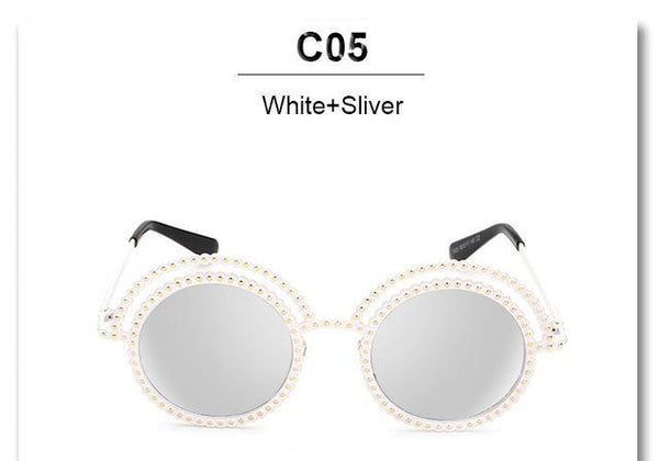 Hipster Bead Round Sunglasses